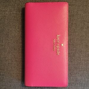 Kate Spade Wallet NWT Staci Saffiano in Pink Ruby